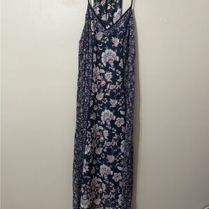 Lucky Brand Dark Blue Floral Maxi Dress